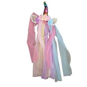 Unicorn Headband Flower Headband Tulle Man Floral Crown for Christmas Unicon